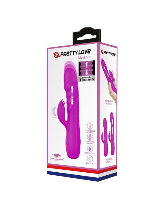 Pretty Love - Melanie - Stotende Rabbit Vibrator - Roze-Laced-up.nl