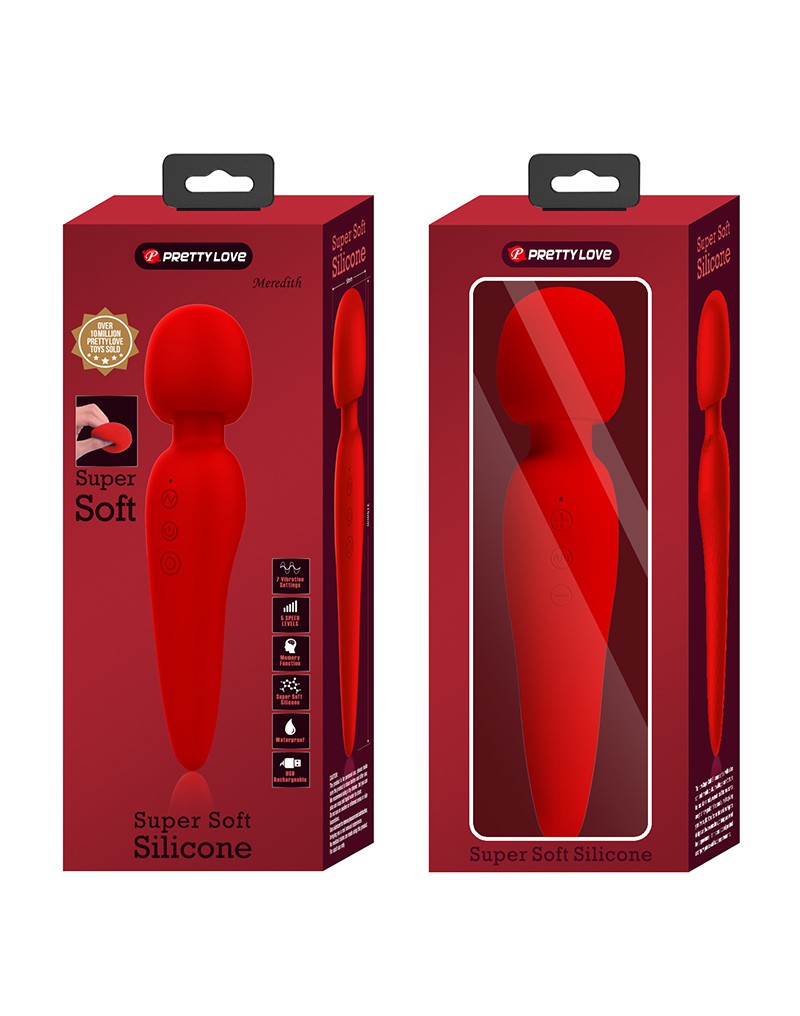 Pretty Love - Meredith - Wand Vibrator - 12 Standen - Waterproof - Rood-Laced-up.nl