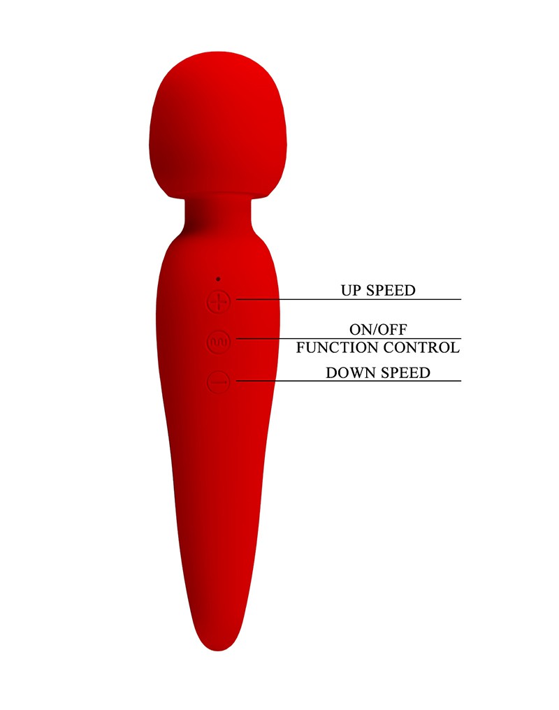 Pretty Love - Meredith - Wand Vibrator - 12 Standen - Waterproof - Rood-Laced-up.nl