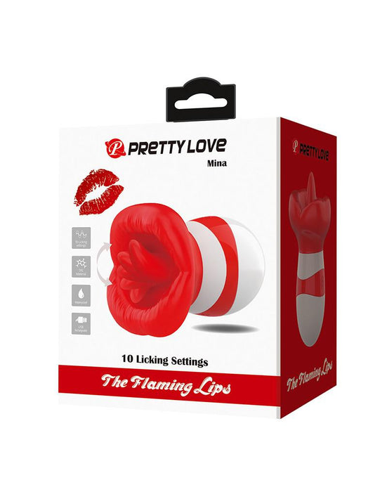 Pretty Love - Mina - Clitoris Vibrator - Likkende Tong Functie - Rood-Laced-up.nl