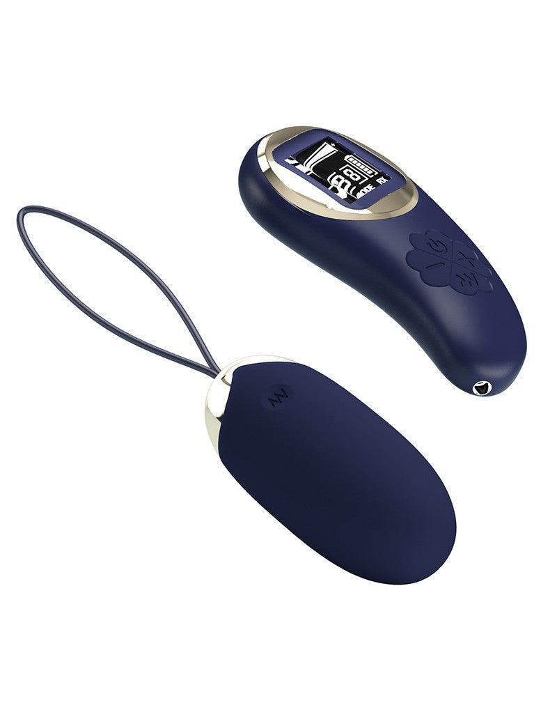 Pretty Love - Mina - Vibrerend Eitje - Afstandsbediening met LCD Display - Blauw-Laced-up.nl