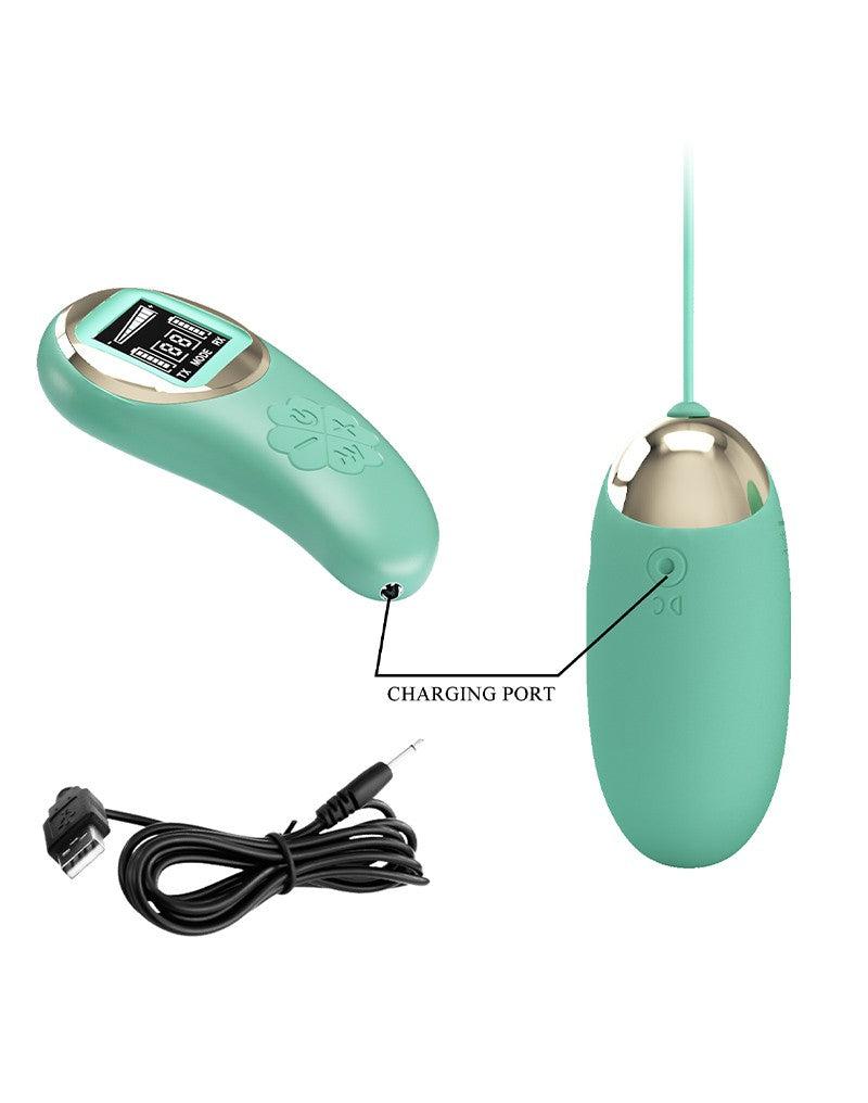 Pretty Love - Mina - Vibrerend Eitje - Afstandsbediening met LCD Display - Lichtblauw-Laced-up.nl