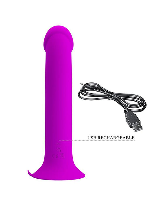 Pretty Love - Murray - Vibrerende Dildo - 19 cm - Dieproze - USB Oplaadbaar - Siliconen-Laced-up.nl