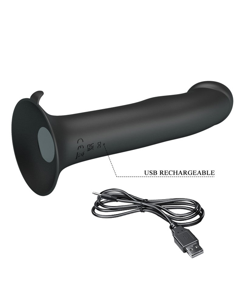 Pretty Love - Murray - Vibrerende Dildo - 19 cm - Zwart - USB Oplaadbaar - Siliconen-Laced-up.nl