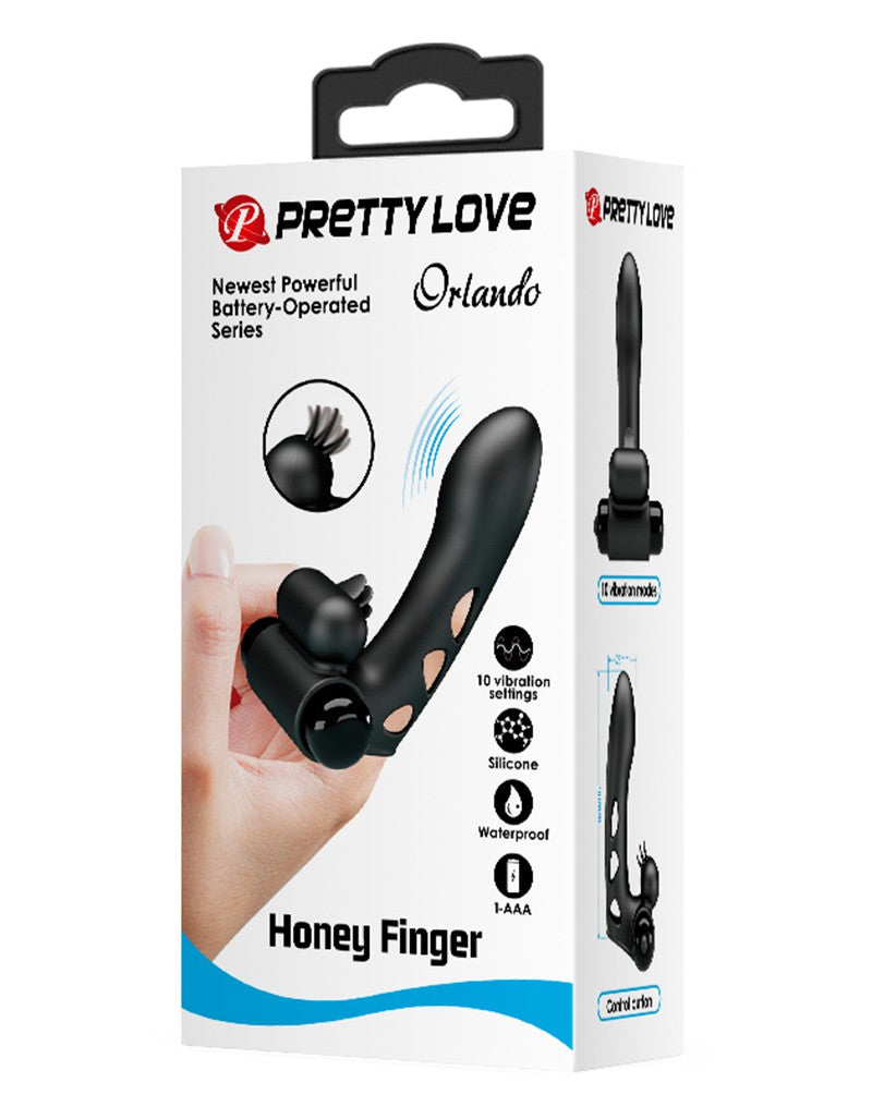 Pretty Love - Orlando - Vinger Vibrator - Zwart-Laced-up.nl