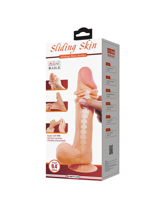Pretty Love - Orton - Sliding Skin Dildo - Lengte 24 cm - Diameter 5 cm - Lichte Huidskleur-Laced-up.nl
