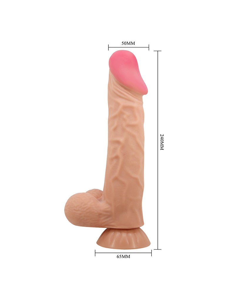 Pretty Love - Orton - Sliding Skin Dildo - Lengte 24 cm - Diameter 5 cm - Lichte Huidskleur-Laced-up.nl