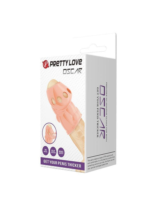 Pretty Love - Oscar - Penis Sleeve - Cock Sleeve Voor Langdurige en Sterkere Erecties - Lichte Huidskleur-Laced-up.nl