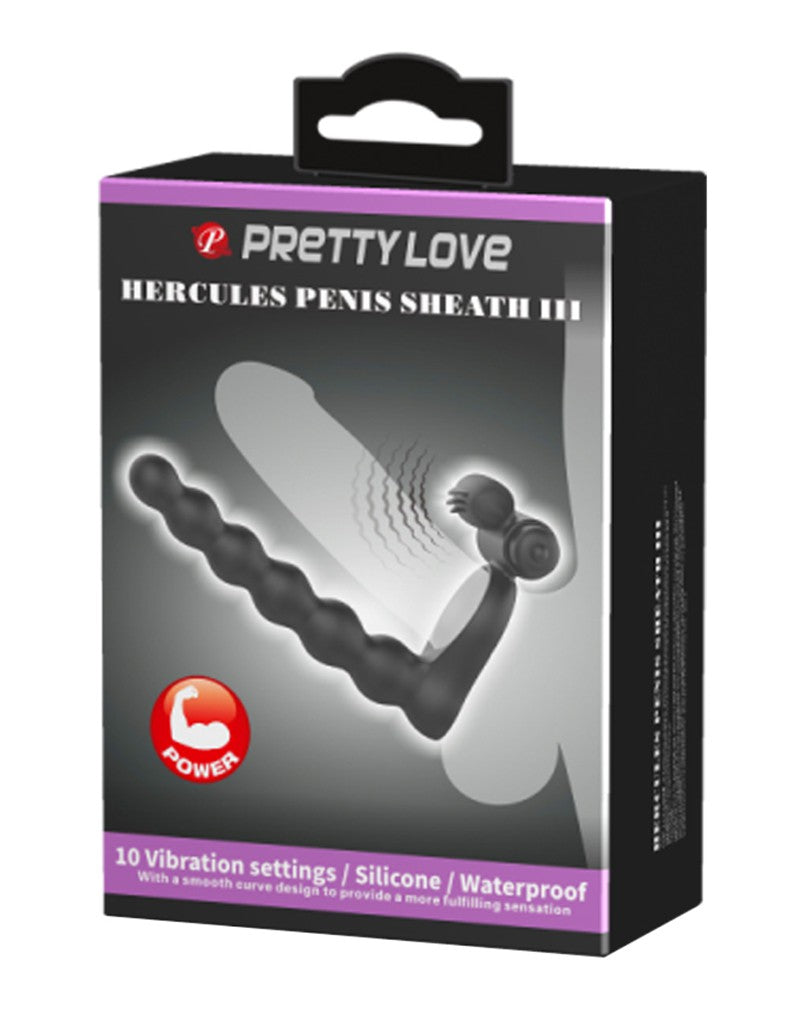 Pretty Love - Hercules - Vibrerende Cockring Met Buttplug - Zwart-Laced-up.nl