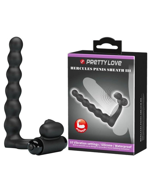 Pretty Love - Hercules - Vibrerende Cockring Met Buttplug - Zwart-Laced-up.nl