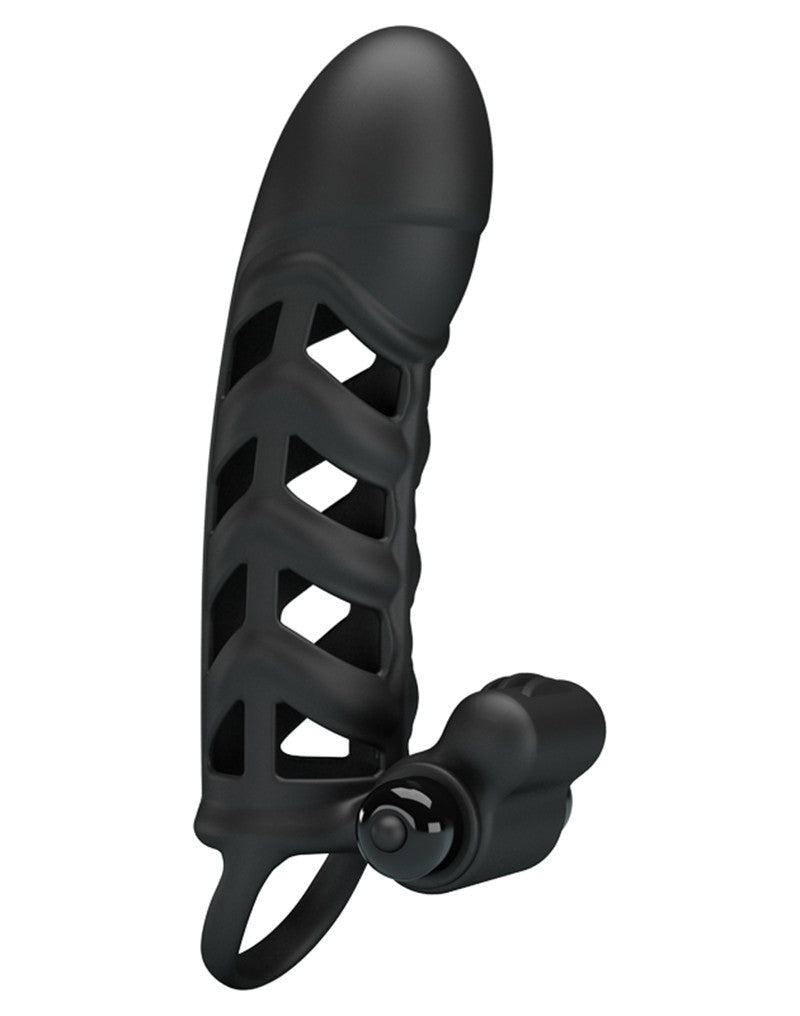 Pretty Love - Penis Sleeve Met Clitoris Stimulator Nr. 2 - Zwart-Laced-up.nl