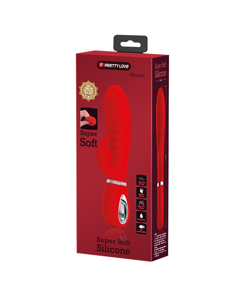 Pretty Love - Prescott - Rabbit Vibrator - Dubbele Motor - Rood-Laced-up.nl