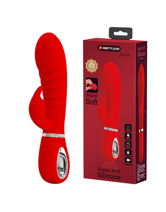 Pretty Love - Prescott - Rabbit Vibrator - Dubbele Motor - Rood-Laced-up.nl