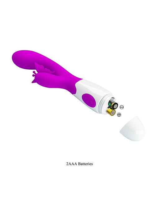 Pretty Love - Butterfly Kiss - Rabbit Vibrator - Tarzan Vibrator - Roze-Laced-up.nl