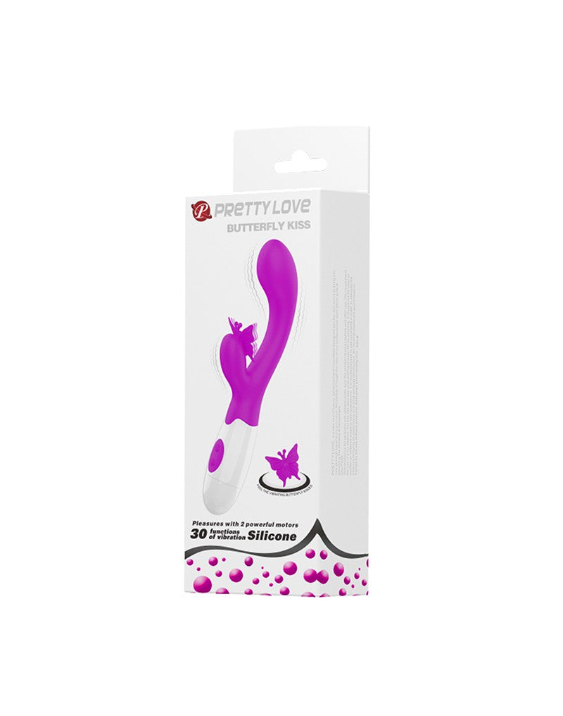 Pretty Love - Butterfly Kiss - Rabbit Vibrator - Tarzan Vibrator - Roze-Laced-up.nl