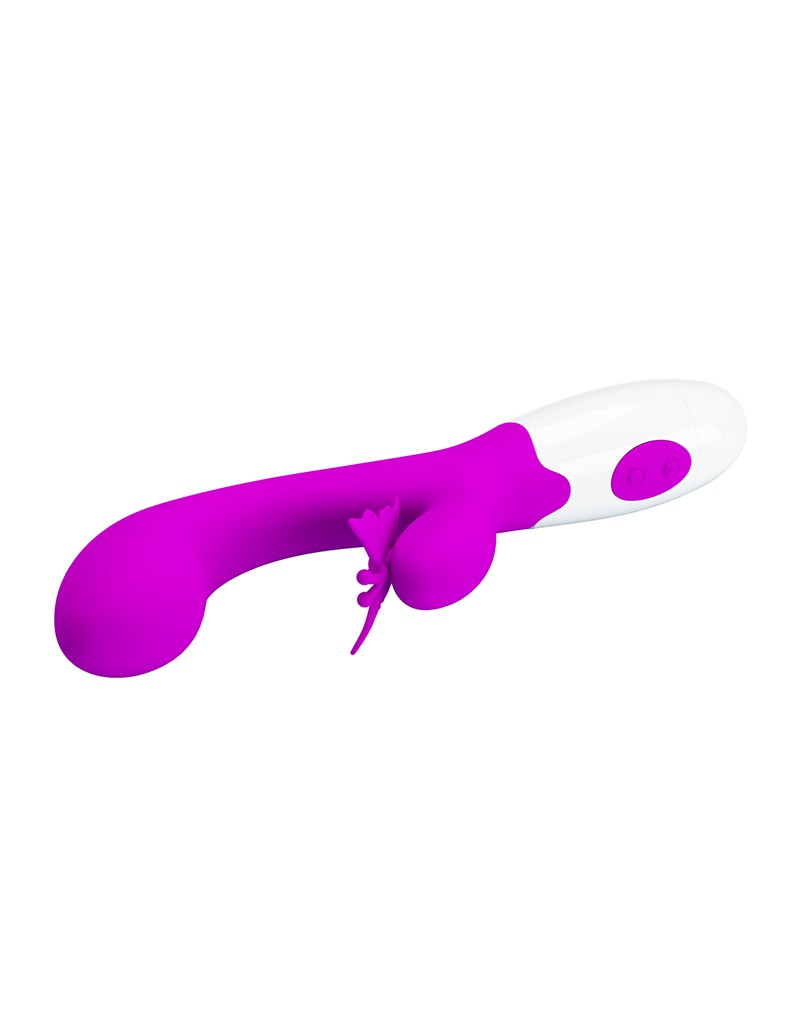 Pretty Love - Butterfly Kiss - Rabbit Vibrator - Tarzan Vibrator - Roze-Laced-up.nl