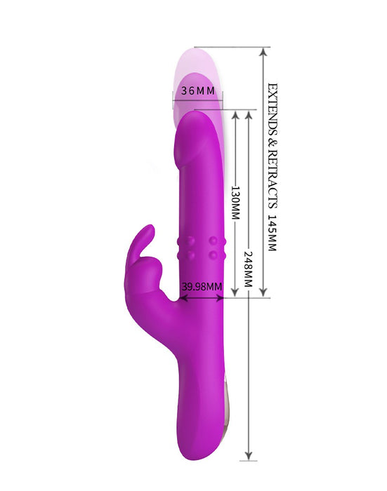 Pretty Love - Reese - Stotende Rabbit Vibrator - Roze-Laced-up.nl