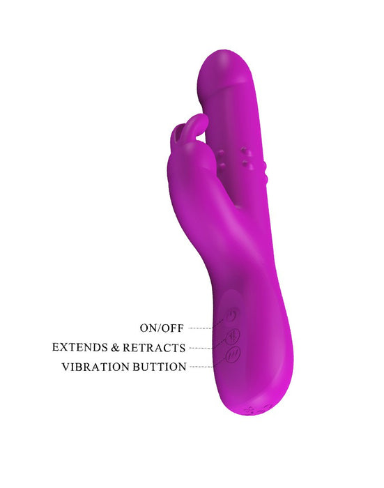 Pretty Love - Reese - Stotende Rabbit Vibrator - Roze-Laced-up.nl