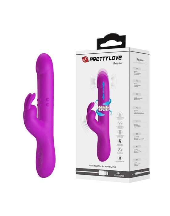Pretty Love - Reese - Stotende Rabbit Vibrator - Roze-Laced-up.nl