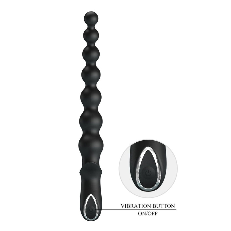 Pretty Love - Rigdon - Anale Kralen Vibrator - Zwart-Erotiekvoordeel.nl