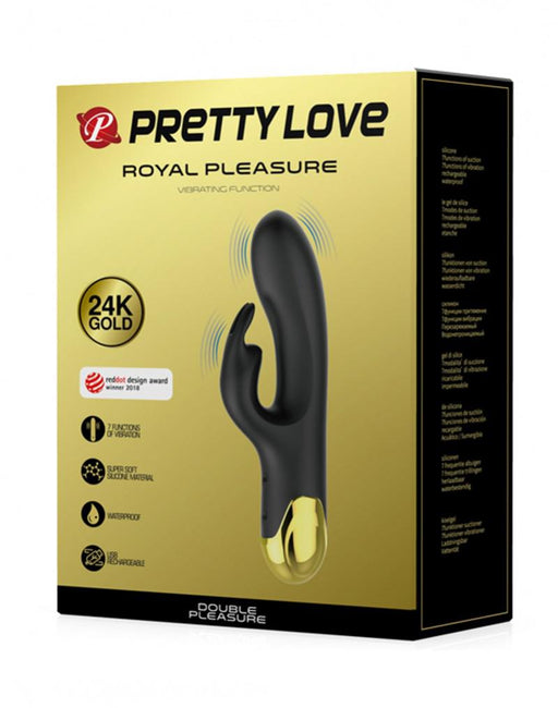 Pretty Love - Royal Pleasure Double Pleasure Vibrator - Zwart/Goud-Erotiekvoordeel.nl