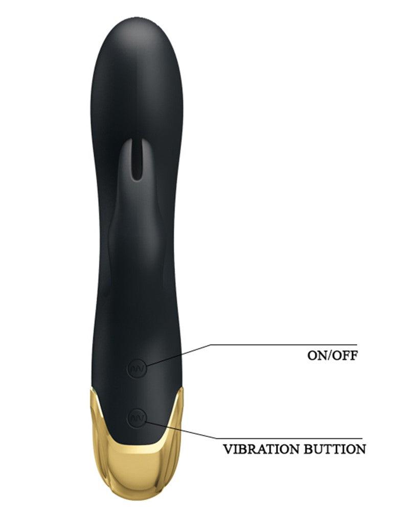 Pretty Love - Royal Pleasure Double Pleasure Vibrator - Zwart/Goud-Laced-up.nl