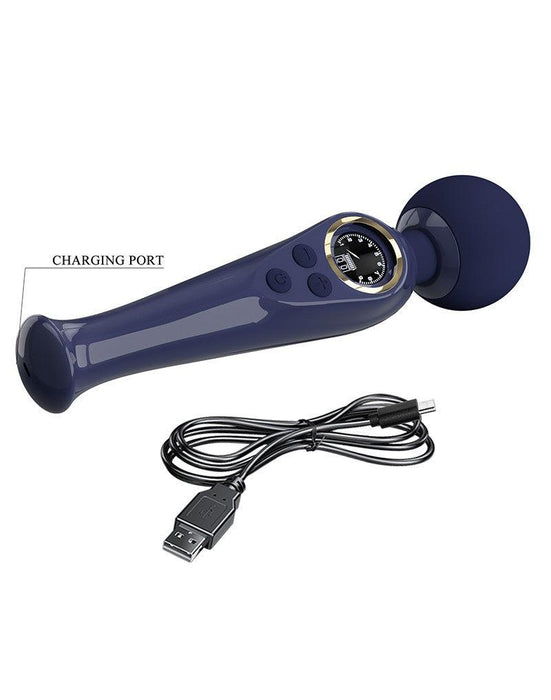 Pretty Love - Skyler - Wand Vibrator - Met LCD Display - Donkerblauw-Laced-up.nl