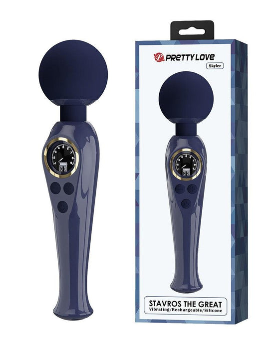 Pretty Love - Skyler - Wand Vibrator - Met LCD Display - Donkerblauw-Laced-up.nl