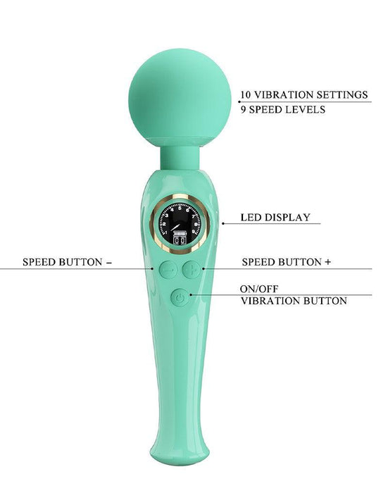 Pretty Love - Skyler - Wand Vibrator - Met LCD Display - Turquoise-Laced-up.nl