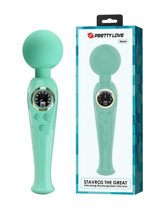 Pretty Love - Skyler - Wand Vibrator - Met LCD Display - Turquoise-Laced-up.nl