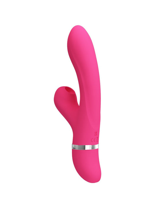 Pretty Love - Willow - Rabbit Vibrator Met ZuigFunctie - Roze-Laced-up.nl