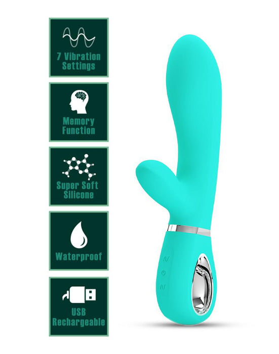 Pretty Love - Thomas - Rabbit Vibrator - Turquoise-Laced-up.nl