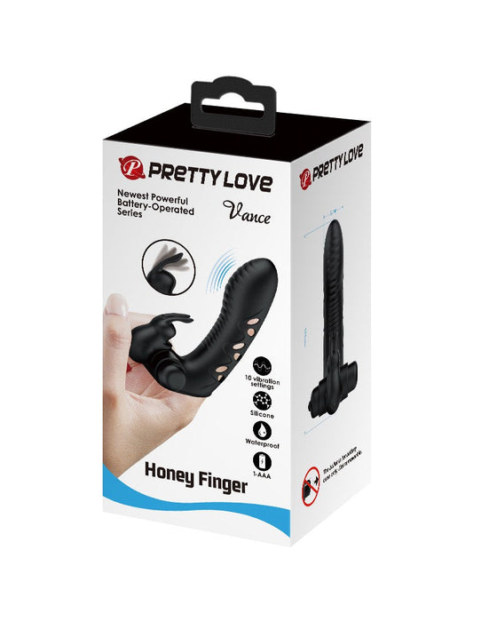 Pretty Love - Vance - Vinger Vibrator - Zwart-Laced-up.nl