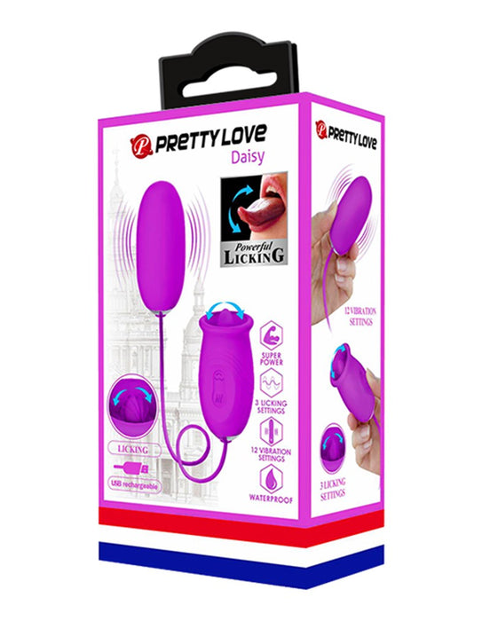 Pretty Love - Vibrerend Eitje En Clit Licker DAISY 2 In 1 - Roze-Laced-up.nl