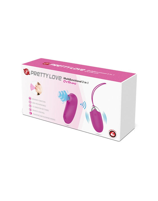Pretty Love - Vibrerend Eitje plus Luchtdruk Vibrator ORTHUS - Roze-Laced-up.nl