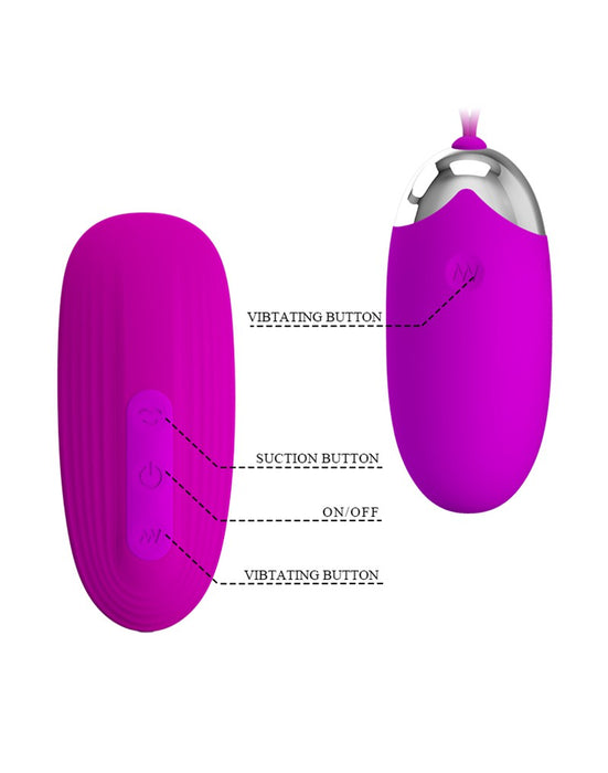 Pretty Love - Vibrerend Eitje plus Luchtdruk Vibrator ORTHUS - Roze-Laced-up.nl