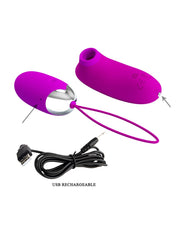 Pretty Love - Vibrerend Eitje plus Luchtdruk Vibrator ORTHUS - Roze-Laced-up.nl