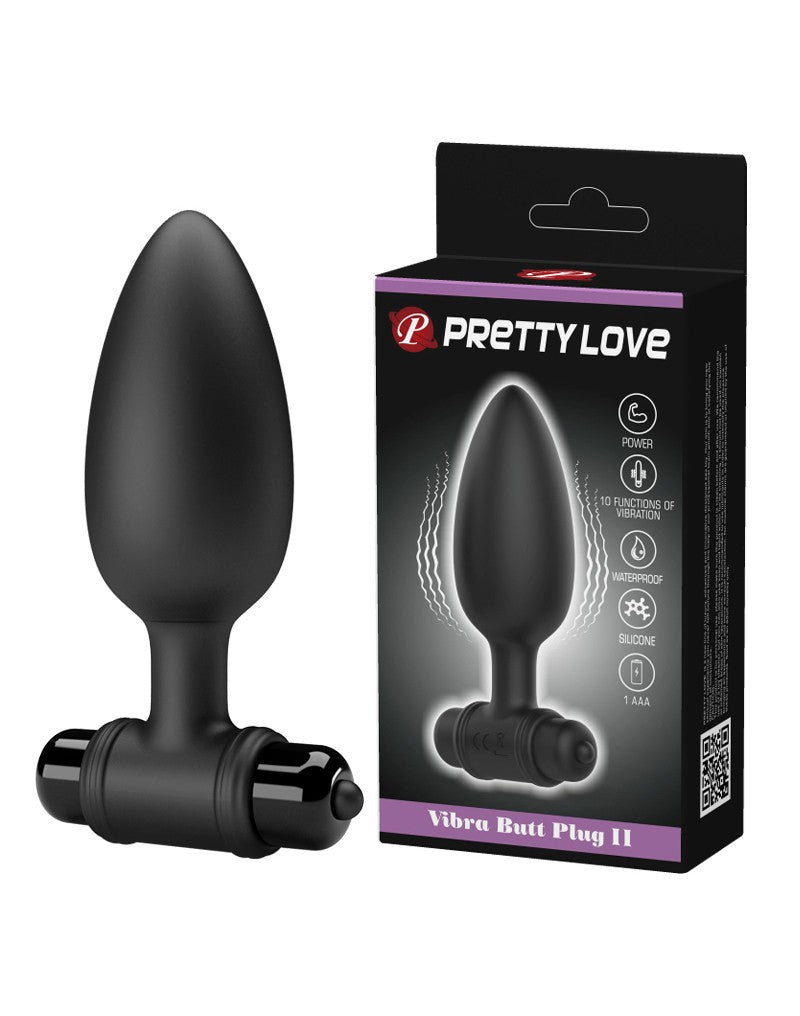 Pretty Love - Vibrerende Buttplug Vibra Buttplug II - Zwart-Laced-up.nl