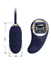 Pretty Love - Vivian - Vibrerend Eitje - Afstandsbediening met LCD Display - Donkerblauw-Laced-up.nl