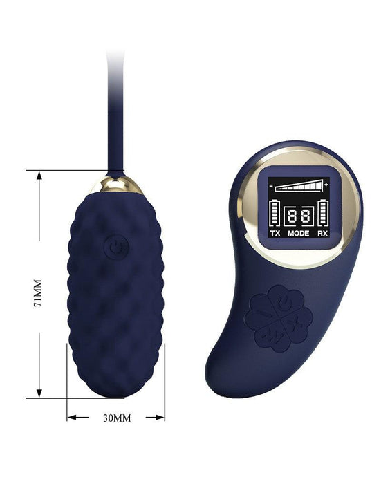 Pretty Love - Vivian - Vibrerend Eitje - Afstandsbediening met LCD Display - Donkerblauw-Laced-up.nl