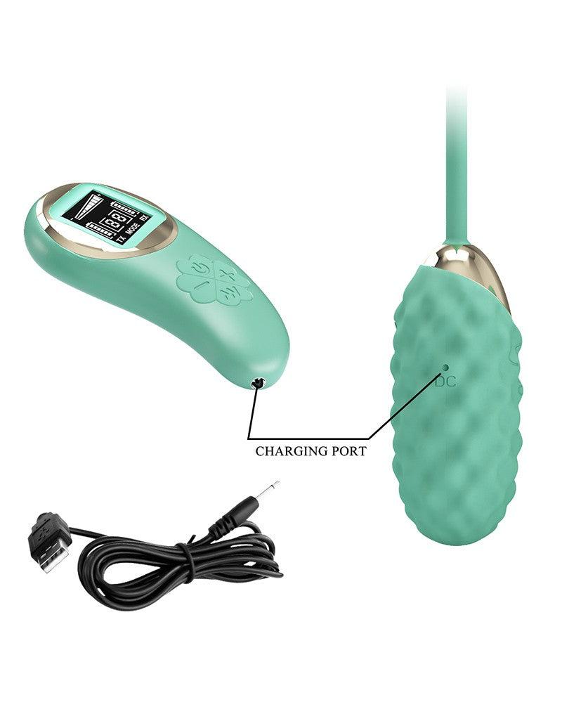 Pretty Love - Vivian - Vibrerend Eitje - Afstandsbediening met LCD Display - Lichtblauw-Laced-up.nl