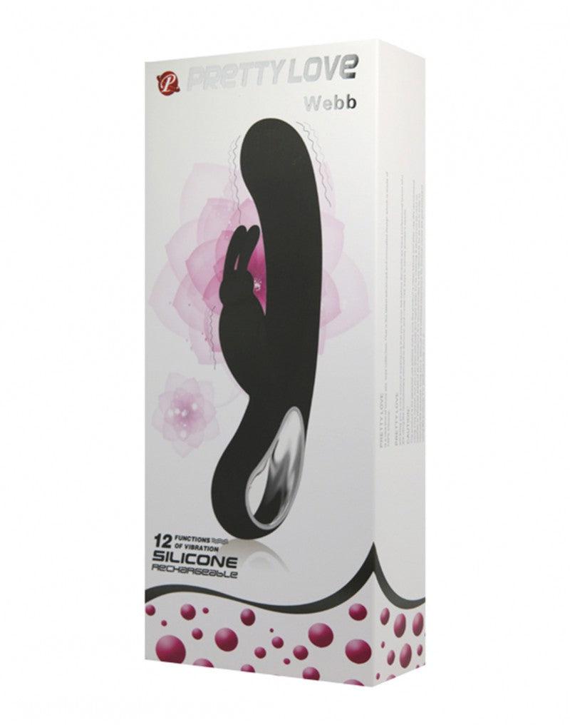 Pretty Love - Webb - Rabbit Vibrator - Zwart-Laced-up.nl