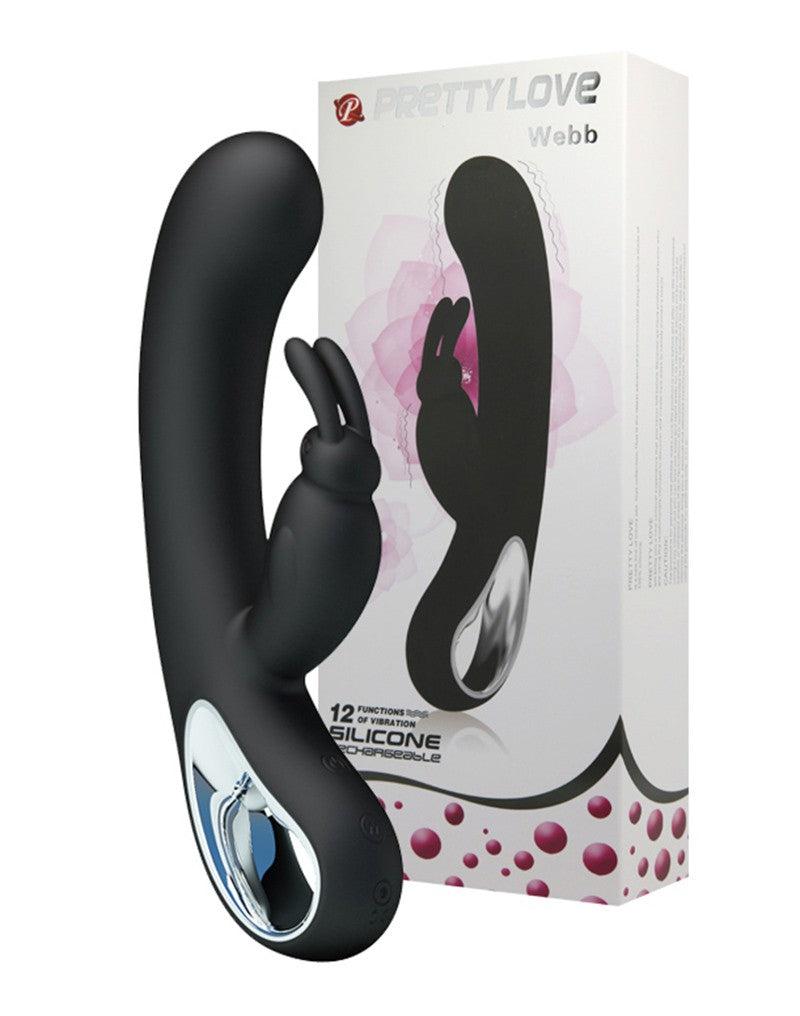 Pretty Love - Webb - Rabbit Vibrator - Zwart-Laced-up.nl