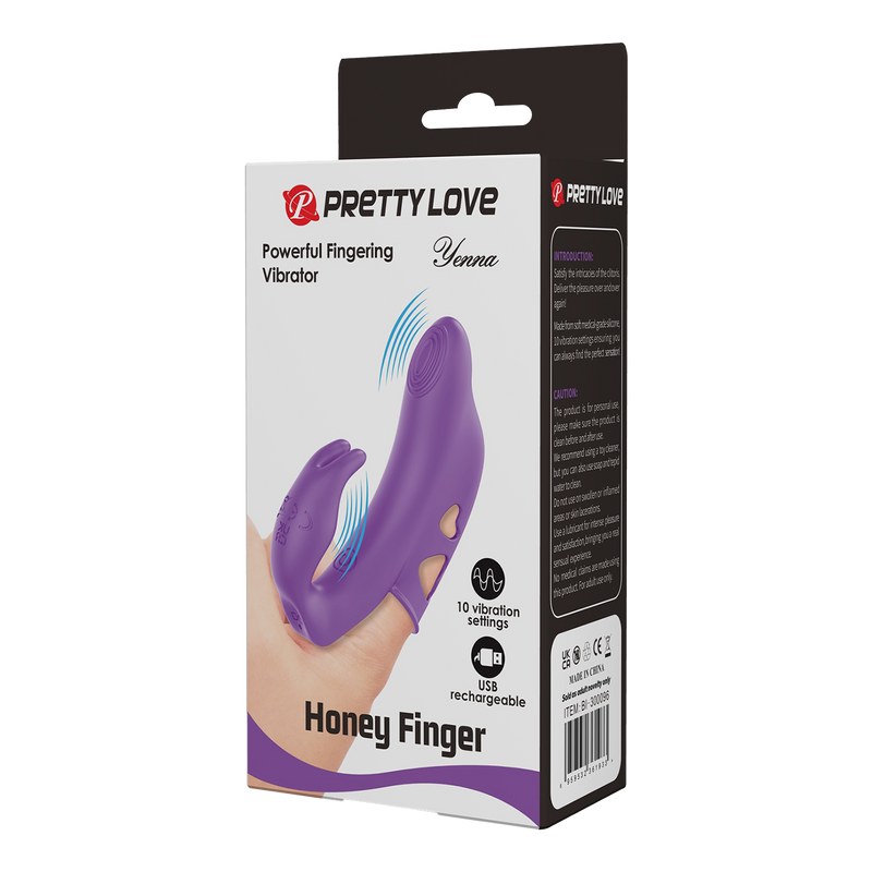 Pretty Love - Yenna - Krachtige Vinger Vibrator - Paars-Erotiekvoordeel.nl