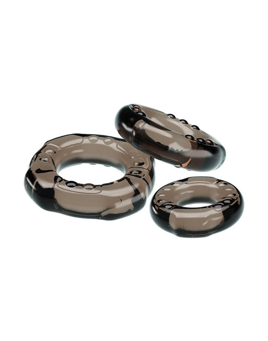 Pretty Love - Yvonne - Set Van 3 Rekbare Cockringen - Zwart Transparant-Laced-up.nl