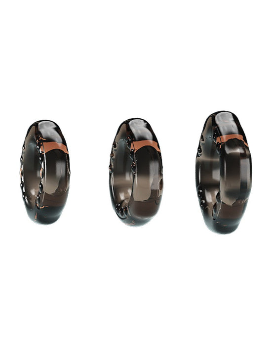 Pretty Love - Yvonne - Set Van 3 Rekbare Cockringen - Zwart Transparant-Laced-up.nl