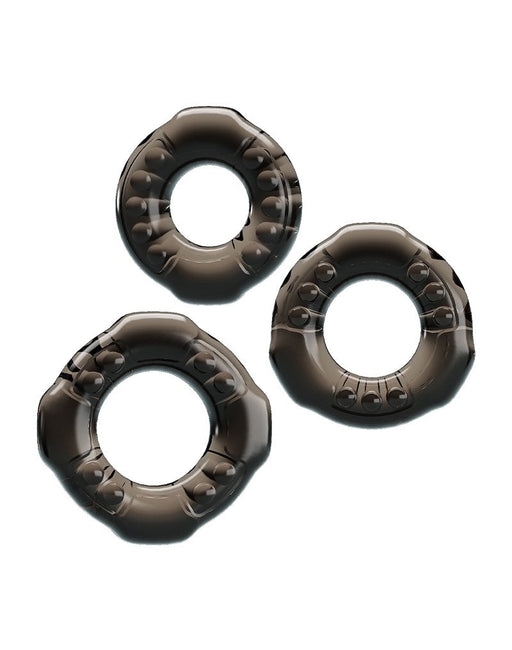 Pretty Love - Yvonne - Set Van 3 Rekbare Cockringen - Zwart Transparant-Laced-up.nl