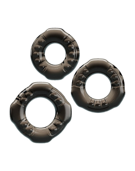 Pretty Love - Yvonne - Set Van 3 Rekbare Cockringen - Zwart Transparant-Laced-up.nl