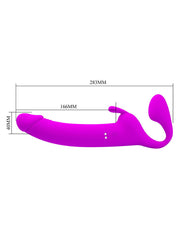 Pretty Love - Zanini - Vibrerende Strapless Strap-On - Diep Roze-Erotiekvoordeel.nl