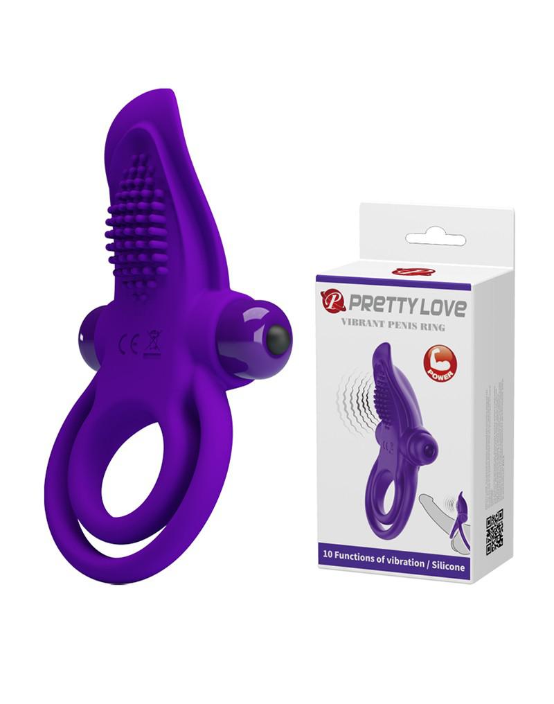 Pretty Love - Vibrerende Cockring Met clitoris tong Stimulator-Laced-up.nl